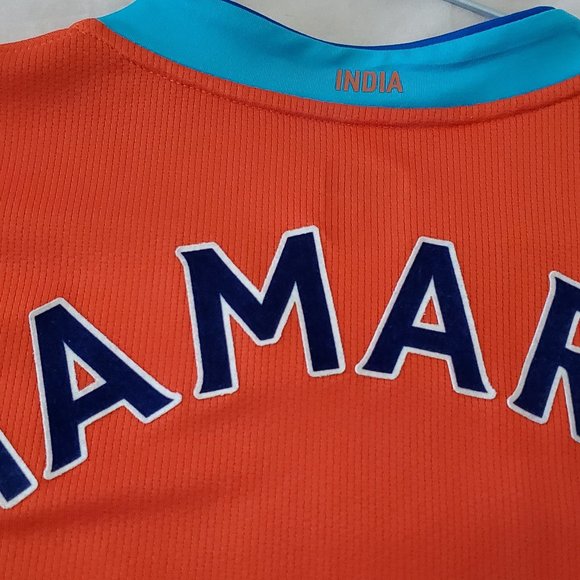 Nike FIT Authentic Jersey of Indian Soccer Player (Name: TAMARIT) XL Orange Blue - Picture 6 of 7